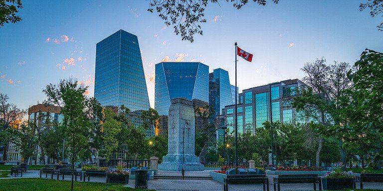 Cityscape at dawn in Regina, Saskatchewan, Canada
